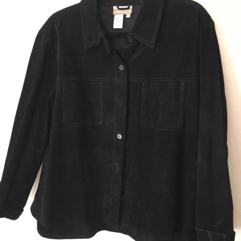 Coldwater Creek black suede shirt jacket